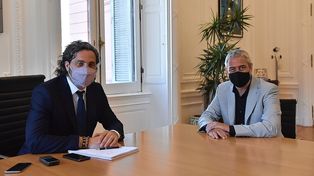 El Jefe de Gabinete Santiago Cafiero junto al entonces intendente de Avellaneda, Jorge Ferraresi