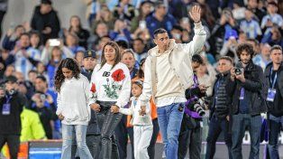 Ángel Di María junto a su familia.