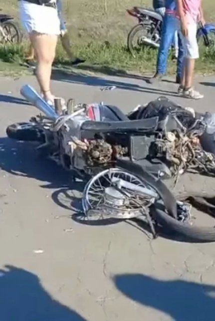 Una de las motos que protagonizó el mortal accidente.