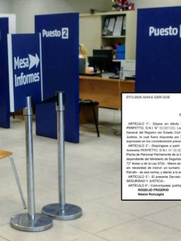 Expulsaron a la exagente que eliminó datos del Registro Civil de Entre Ríos