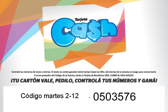 Código de la suerte del MARTES 2 de Diciembre de 2014.