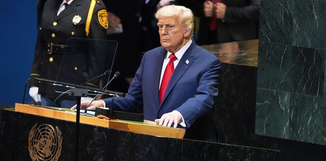 El presidente Donald Trump se dirige a la Asamblea General de las Naciones Unidas el martes 23 de septiembre de 2025 en Nueva York. (Foto AP/Evan Vucci)