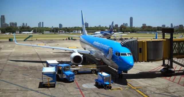 Un avión de la aerolínea de bandera que el gobierno kirchnerista decidió expropiar con la participación y aprobación del Congreso.