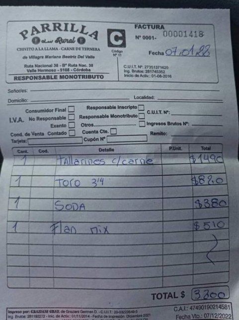 La foto de la cuenta que publicó el denunciante.