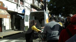 Accidente de tránsito durante una movilización en el microcentro santafesino
