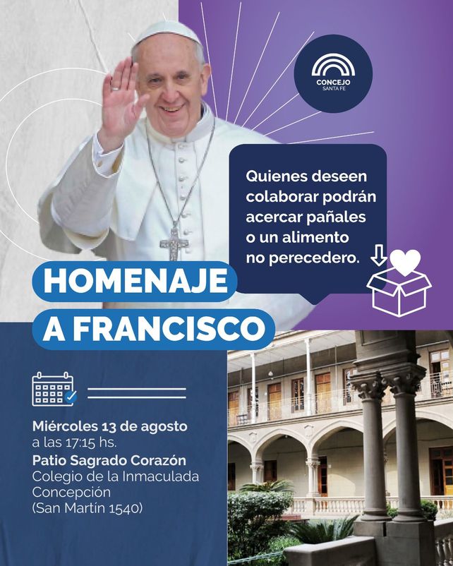 Santa Fe rinde homenaje al Papa Francisco en el colegio donde fue maestrillo y profesor