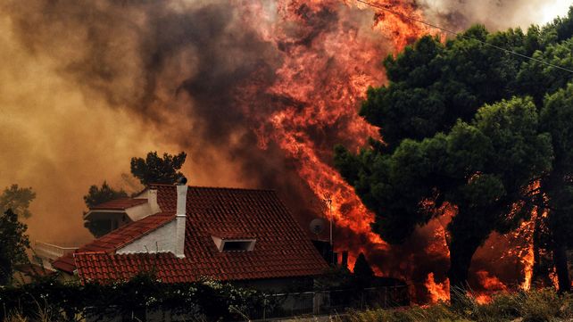 El mayor incendio de la década en Grecia deja numerosos muertos, casas y vehículos destruidos