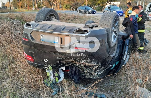 La camioneta de Brian Fernández quedó destrozada después del accidente.