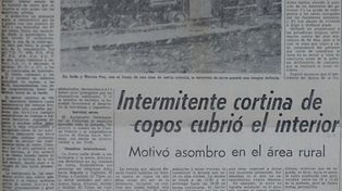 La nieve caía en forma constante sobre la ciudad de Rosario. Una imagen que no volvió a verse.