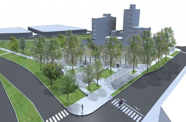 Sector recuperado. Se aprovechará la arboleda para colocar los stands de la feria y se desalojará el estacionamiento.