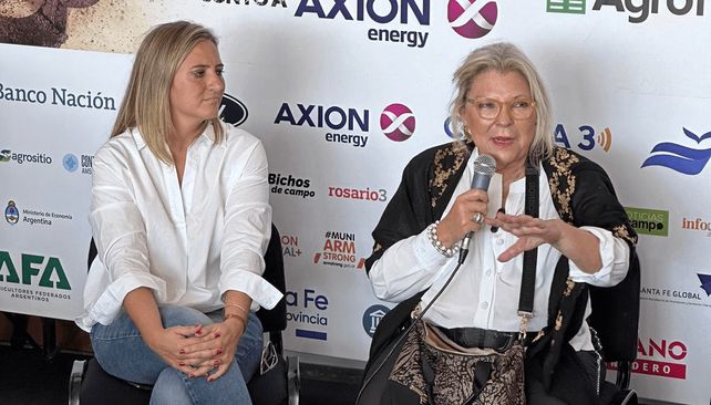 Carrió y Lehmann recorrieron Agroactiva antes de llegar a Rosario.