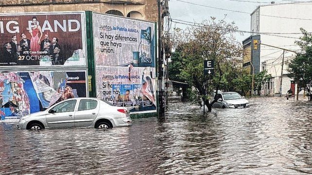 Árboles caídos, calles inundadas y cortes de luz por el fuerte temporal en Santa Fe