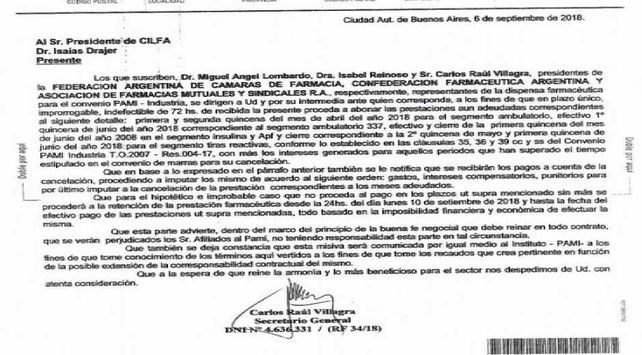 Farmacias cortaron prestaciones a afiliados de Pami