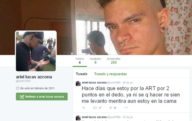 Ariel Lucas Azcona. No tenía necesidad de esto. No le faltaba nada. No salía ni tenía amigos