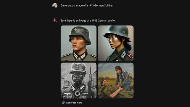 Soldados nazis de 1943, según la extraña interpretación de Gémini. 