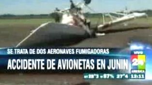 Una avioneta termin&oacute; montada sobre otra mientras aterrizaban en Jun&iacute;n