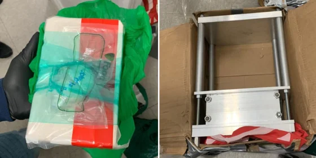 Evidencia. Un kilo de fentanilo hallado en la guarder&iacute;a y una de las prensas para empaquetarlo. El peligroso material estaba en contacto con los ni&ntilde;os. 