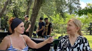 Fabiana Cantilo y Cecilia Roth en el set de Culpa cero, la próxima película de Valeria Bertuccelli.
