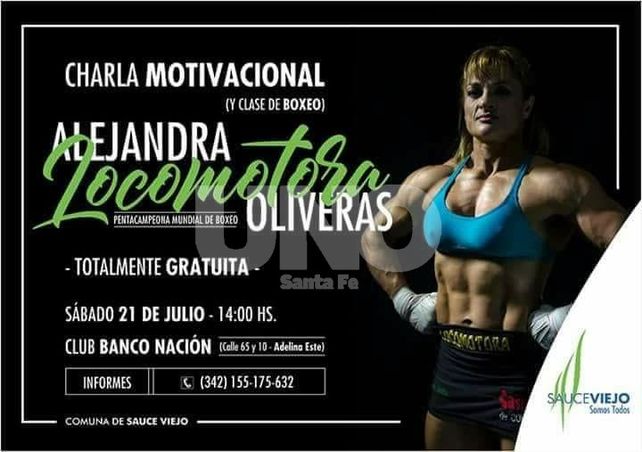 Todo listo para una charla motivacional y una clase de boxeo de Alejandra Oliveras