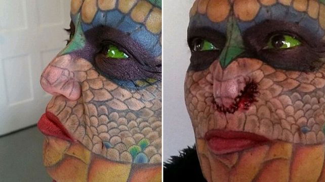 Un hombre se sometió a una serie de dolorosas operaciones para transformarse en dragón