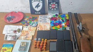Los elementos secuestrados en los operativos de barrio San José