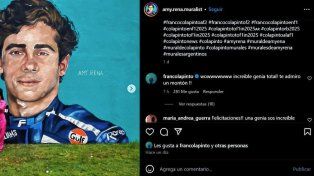 El piloto argentino Franco Colapinto fue retratado en un mural.