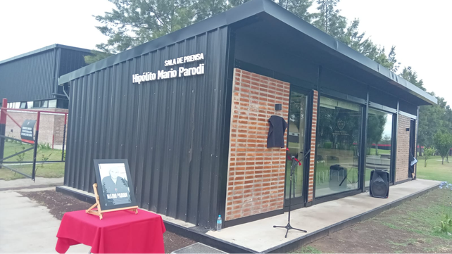 La nueva sala de prensa de Newells en Bella Vista. Ahí fue presentado Mariano Soso.