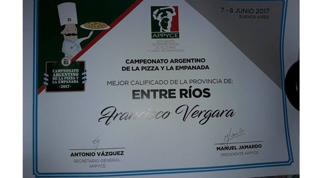 Un pizzero de Paraná representó a la provincia en un concurso nacional y ganó