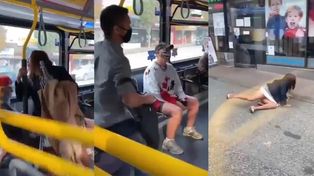 Una mujer lo escupió en la cara en un ómnibus y la tiró a la calle a los empujones