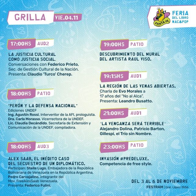 Evo Morales estará este jueves en la V Feria del Libro Nacional y Popular de Santa Fe
