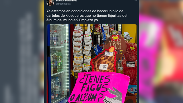 Los divertidos carteles de los kiosqueros ante la falta de figuritas del mundial