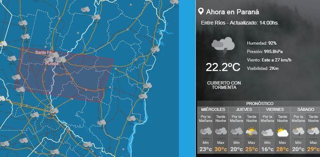 VIDEOS | La lluvia y el viento complicaron la circulación en Paraná
