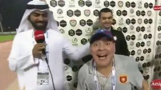 El festejo alocado de Maradona en Emiratos Árabes Unidos