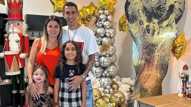 Di María festejó la Navidad con su familia en Funes