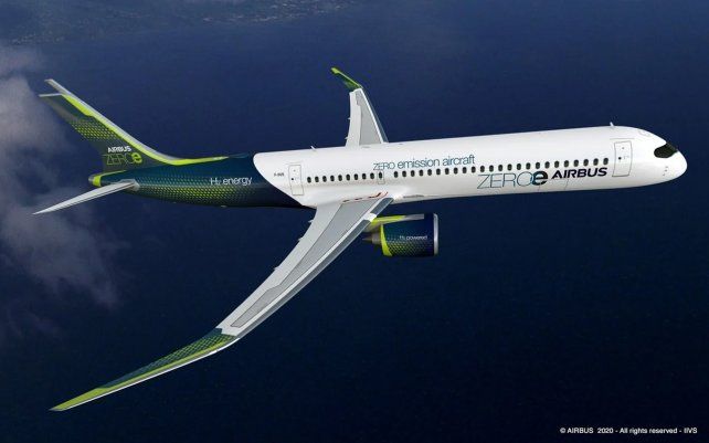 Airbus muestra un prototipo de avión de cero emisiones impulsado por hidrógeno.