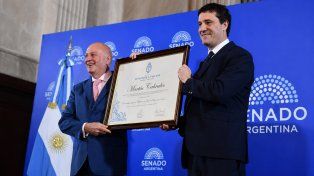 Martín Cabrales recibió la Mención de Honor del Senado de la Nación