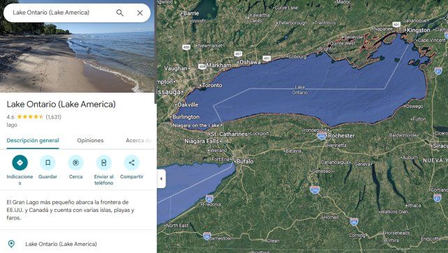 Google Maps le hizo caso a Trump: ahora el lago Ontario se llama lago América