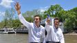 Randazzo y Massa durante un paseo por El Tigre.