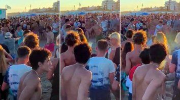 La violenta pelea causó conmoción en las playa en Pinamar. La violenta pelea causó conmoción en las playa en Pinamar.