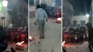 Pobladores de Humahuaca que realizaban una protesta en las inmediaciones del recinto de sesiones fueron reprimidos por las fuerzas de seguridad&nbsp;