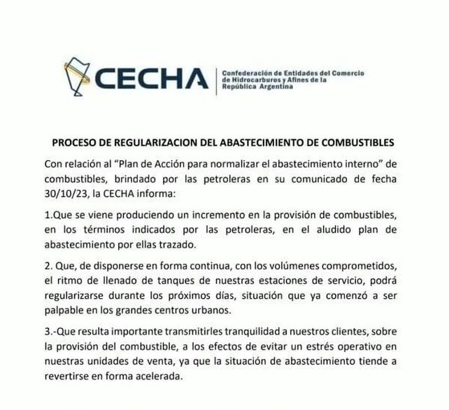 Combustibles: petroleras avanzan en la normalidad operativa