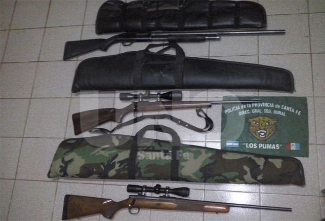 Armas secuestradas por los guardias rurales.