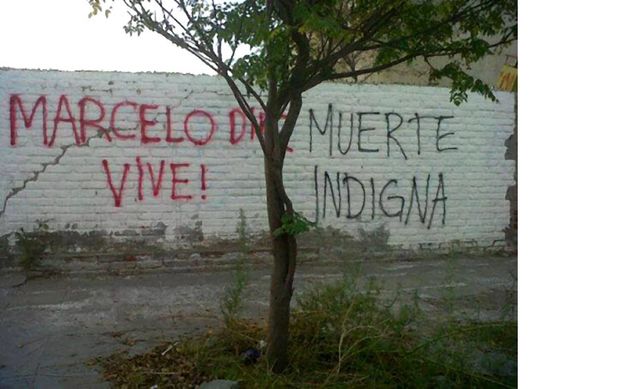 polémica. Algunos neuquinos pintaron leyendas en contra de la muerte de Marcelo Diez