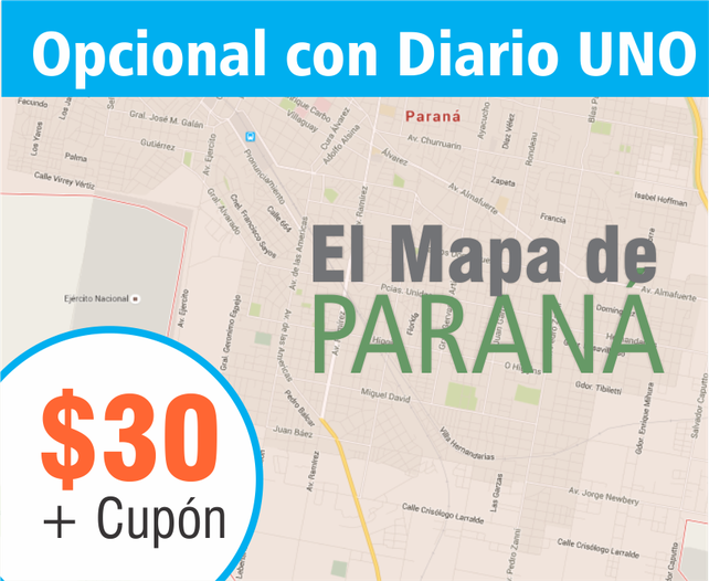 Diario UNO pone a la venta un completo mapa de Paraná a un precio increíble