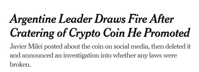 El escándalo por el token cripto que recomendó Javier Milei llegó al The New York Times