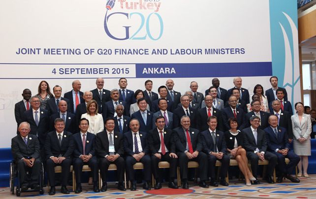 Foto de familia. Ministros del G-20 mantienen una reunión en Turquía.