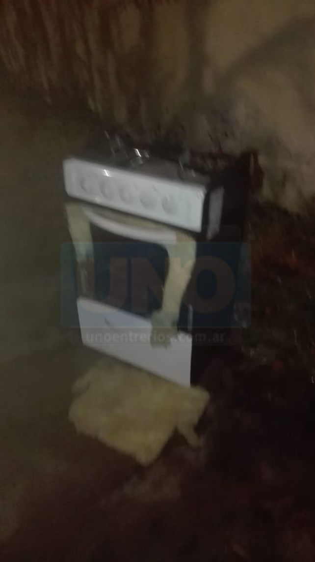 Abollada. La cocina fue recuperada gracias a la solidaridad de un vecino.