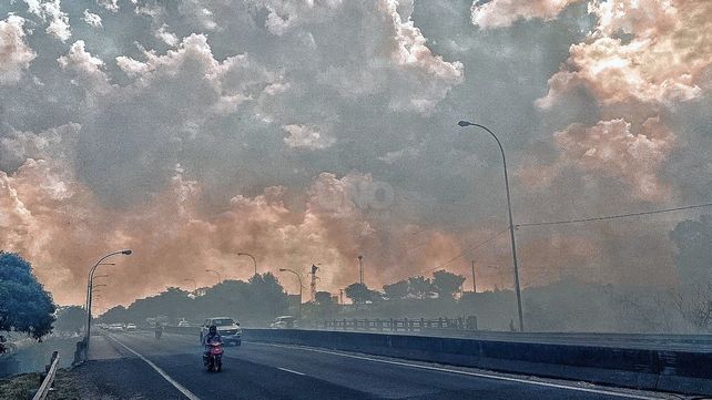 El incendio sobre la ruta Nº168