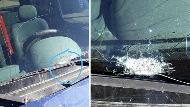 Los disparos que impactaron en la camioneta en la cual estaban el hombre