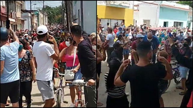 Imágenes tomadas por manifestantes de la histórica jornada de protestas del domingo 11 de julio.&nbsp;